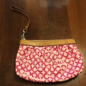 Pink coach wristlet